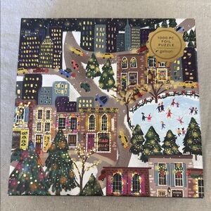 Galison “Sparkling City” 1000-Piece Foil Puzzle – Holiday City Scene